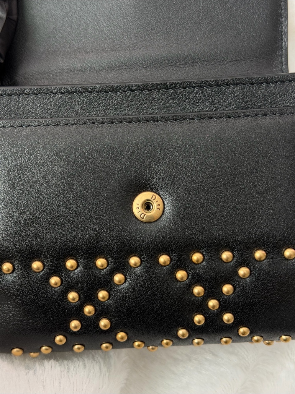 Authentic Christian Dior Lady Dior wallet studded zip around leather wallet - Picture 10 of 10